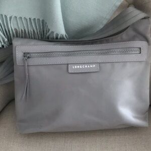 Longchamp grey nylon crossbody bag, good used condition.